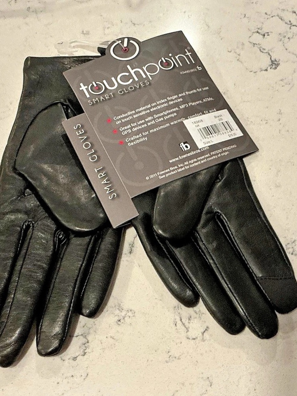 Touchpoint Smart Gloves Leather Black Large NWT